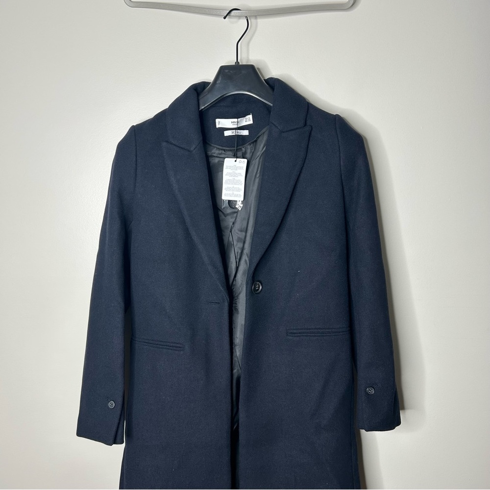 NWT MNG Wool Coat Navy